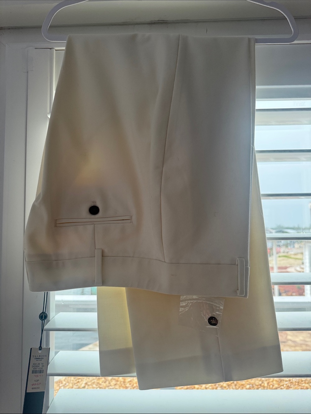 Talbots Cream Dress Pants - Classic Tailored Trousers 10P New with tags